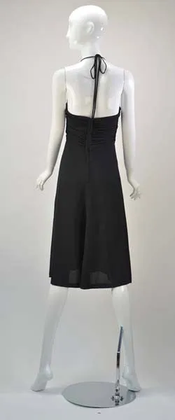 1970s Black Biba Dress