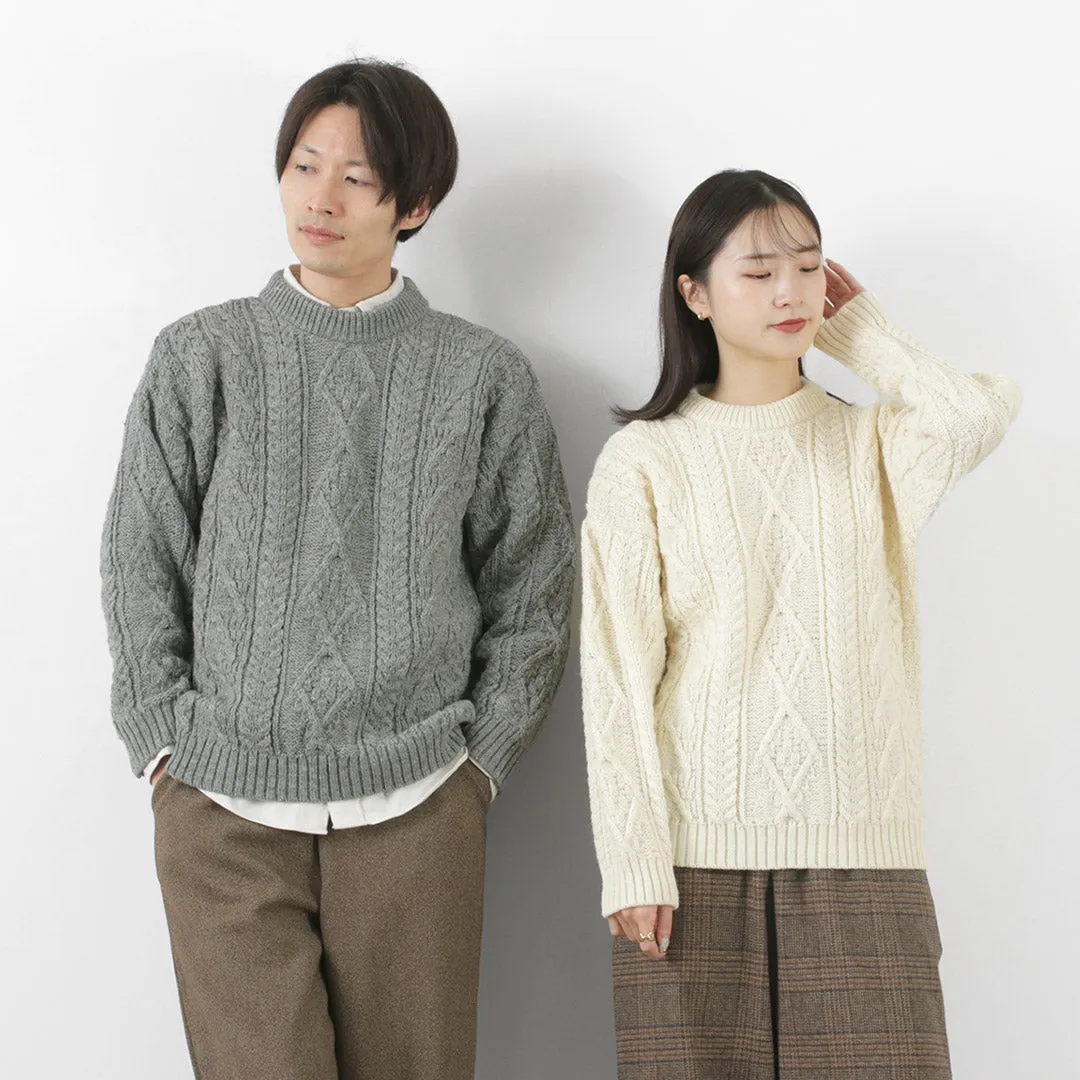 【50％OFF】OLD DERBY KNITWEAR（オールドダービーニットウェア） アラン クループルオーバー