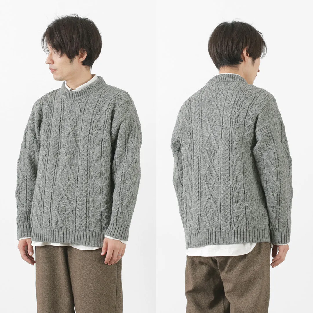 【50％OFF】OLD DERBY KNITWEAR（オールドダービーニットウェア） アラン クループルオーバー