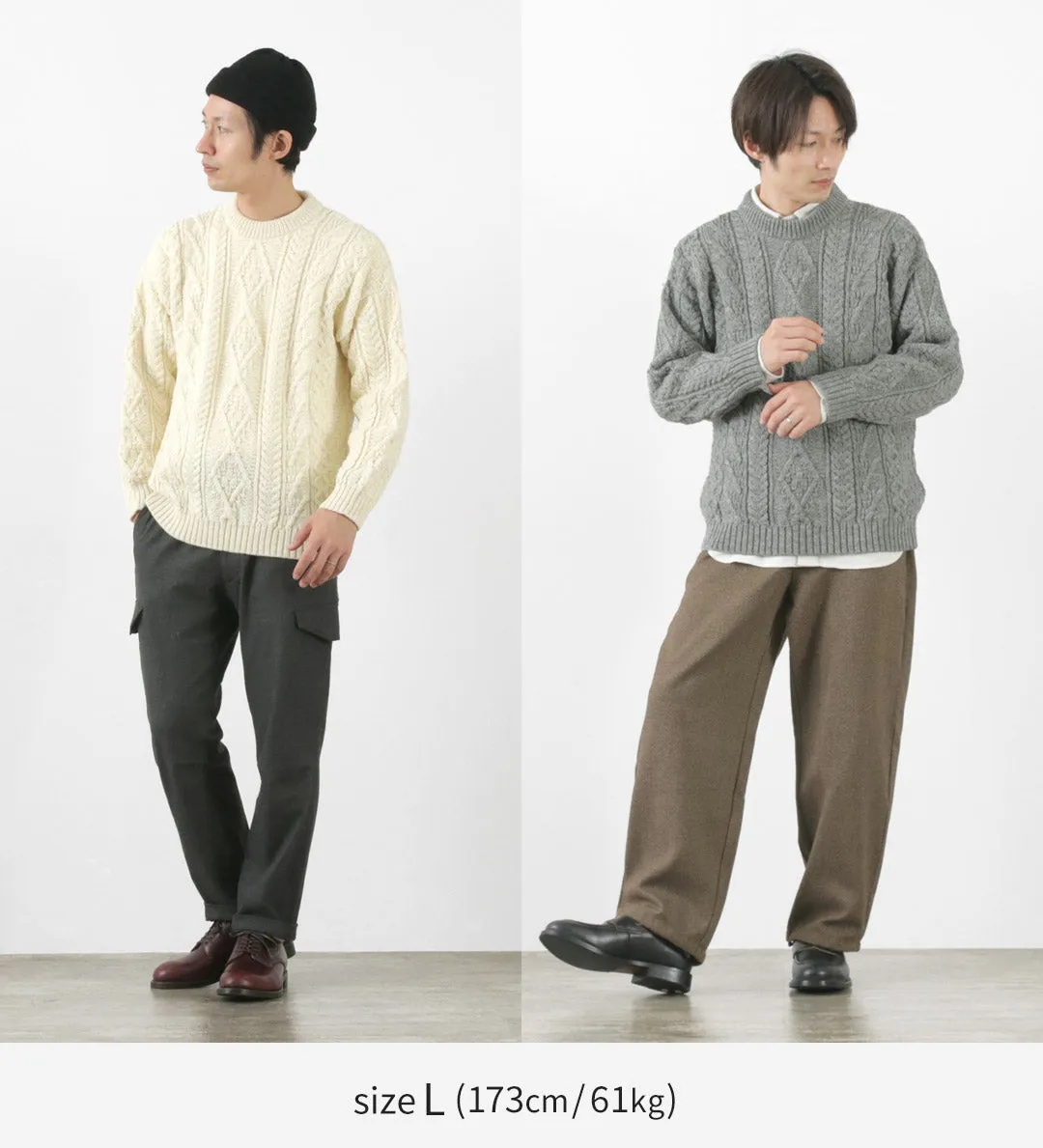 【50％OFF】OLD DERBY KNITWEAR（オールドダービーニットウェア） アラン クループルオーバー