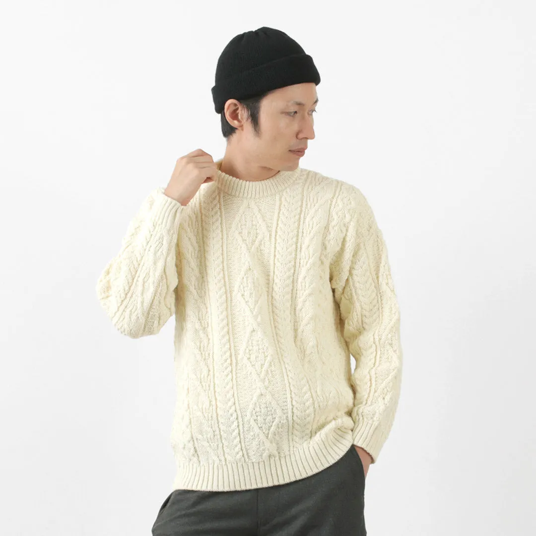 【50％OFF】OLD DERBY KNITWEAR（オールドダービーニットウェア） アラン クループルオーバー