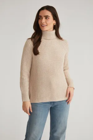 525 Stella Turtleneck Pullover in Wheat