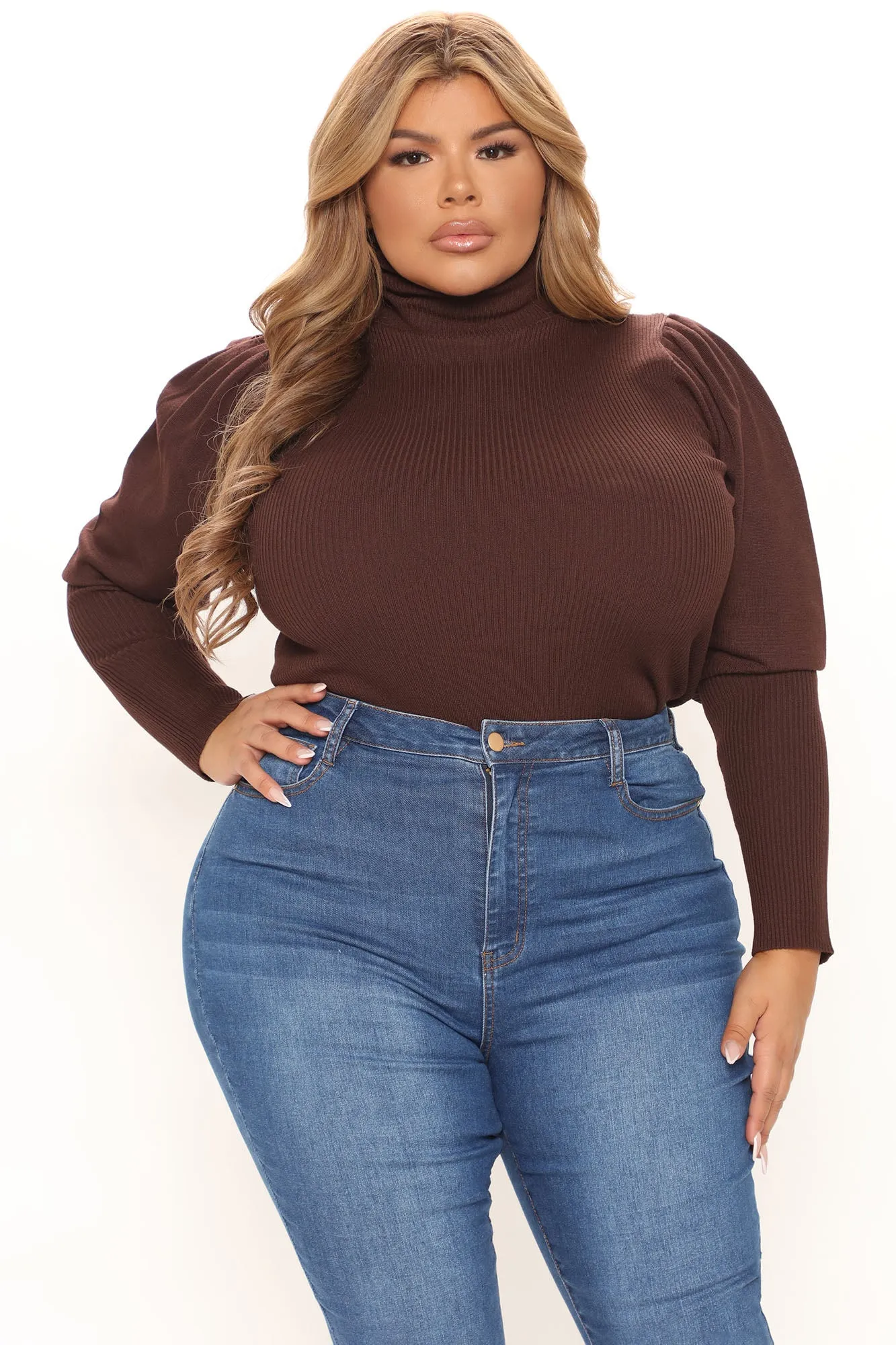 Adored By You Turtleneck Sweater - Brown