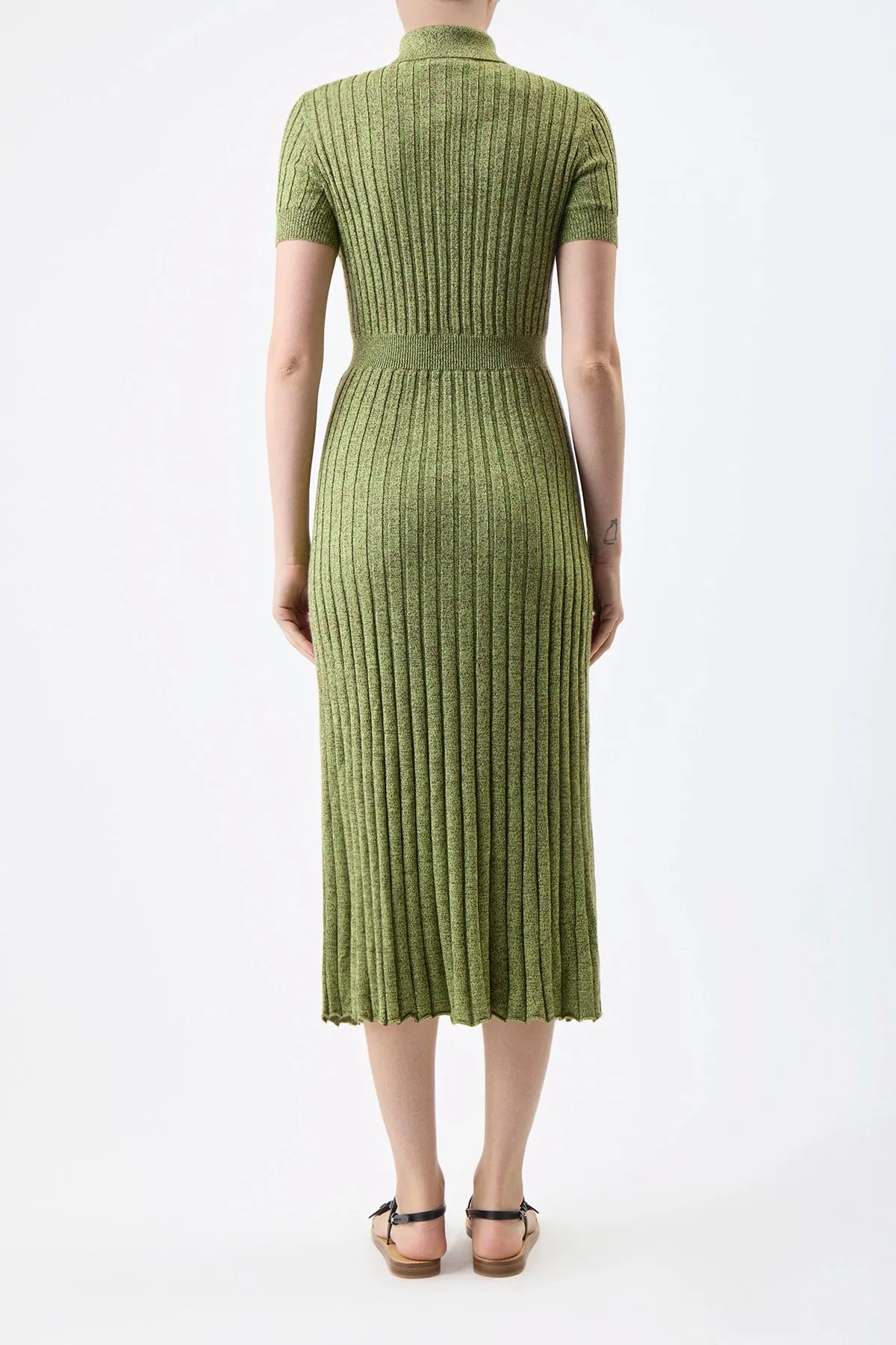 Avant Knit Dress in Green Multi Cashmere Silk