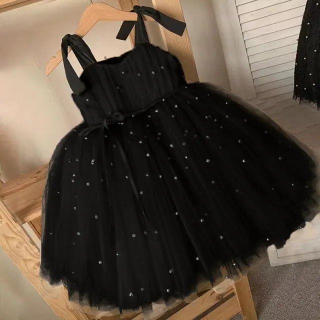 Baby Girl Dress with Beading-Elegant Princess Shoulder Straps Style