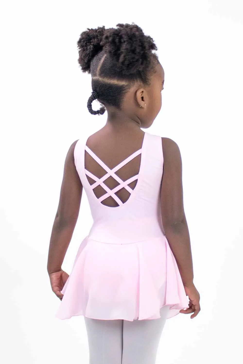 Basic Moves BM5520G Girls' Double X-Back Tank Dress Leotard