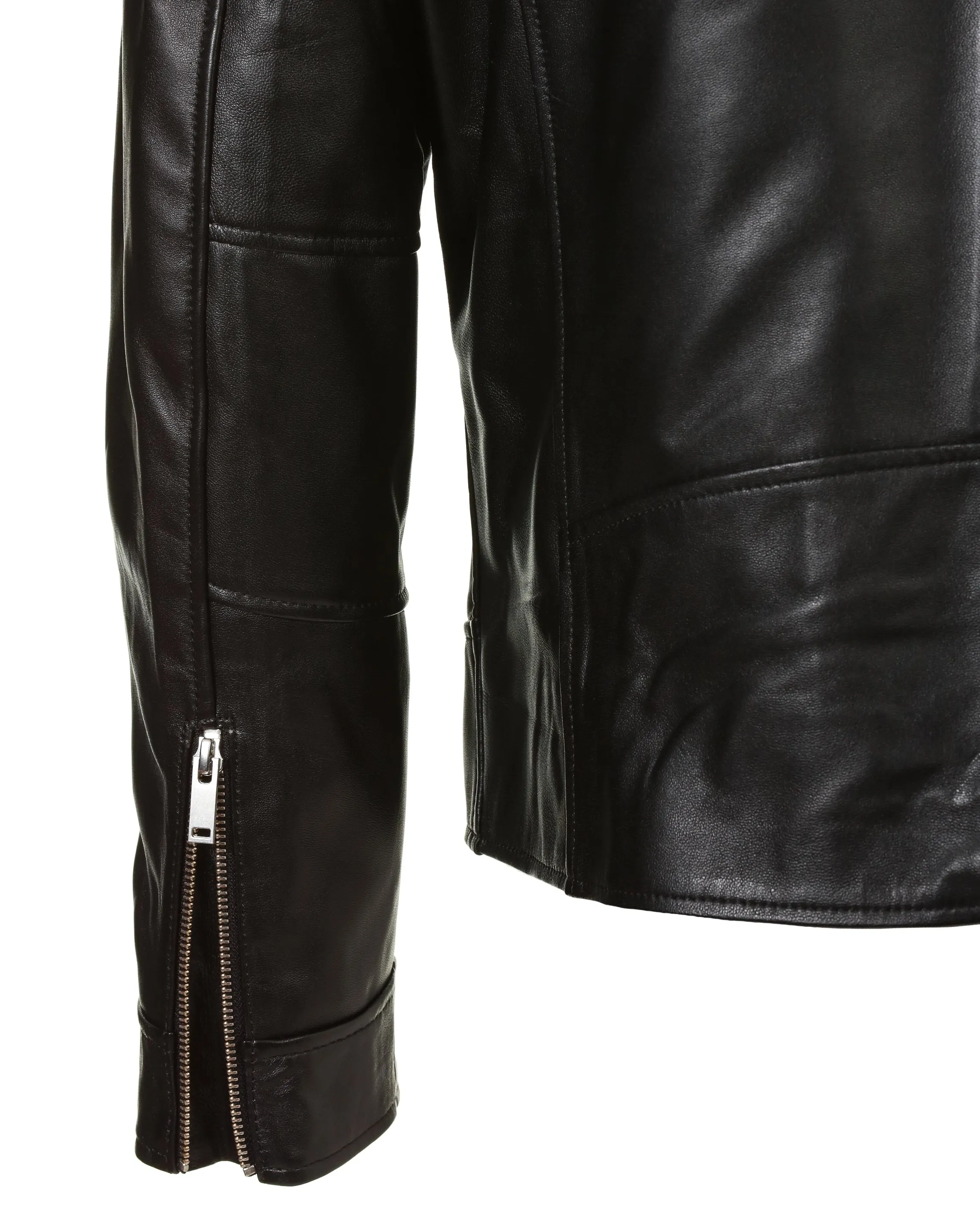 Biker Leather Jacket - Black