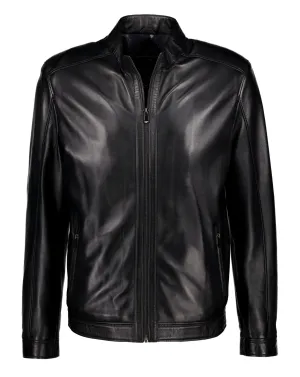 Bomber Leather Jacket - Black