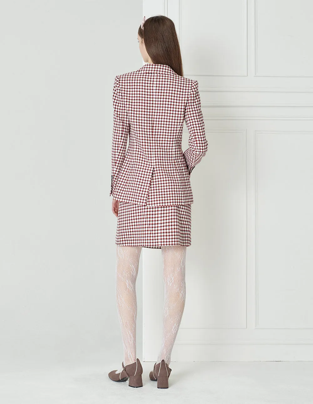 BORA AKSU Checked A-Line Skirt