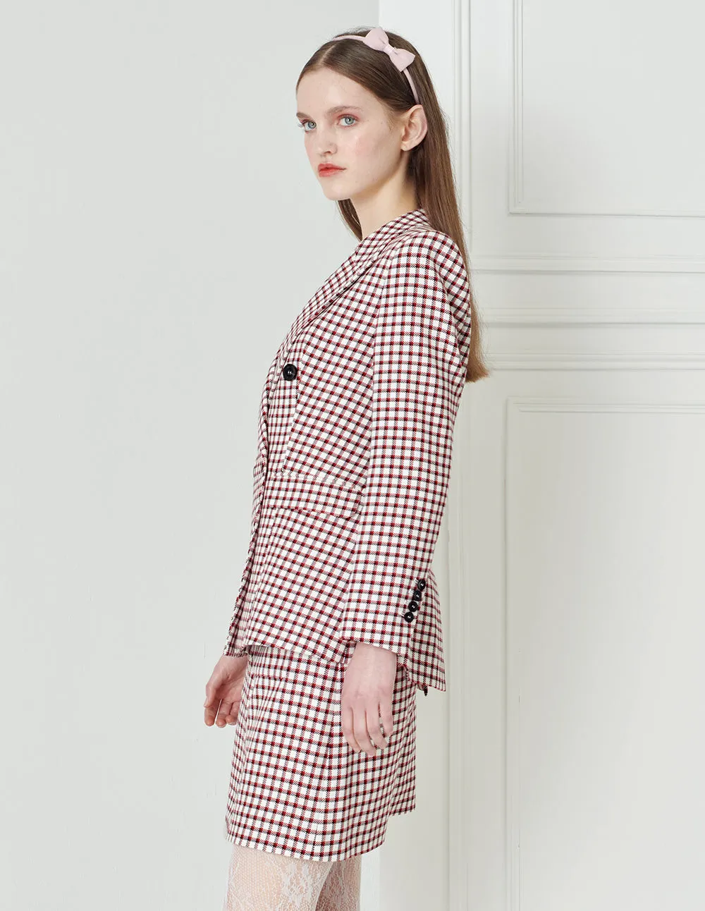 BORA AKSU Checked A-Line Skirt