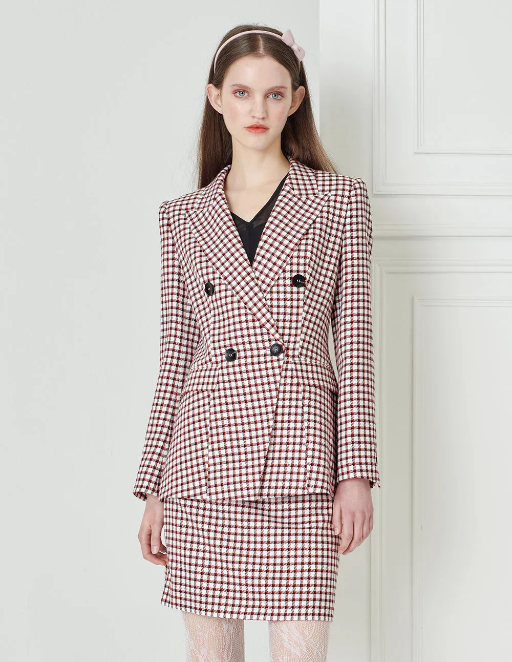 BORA AKSU Checked A-Line Skirt