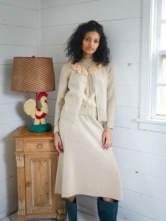 Brushed Wool A-Line Skirt