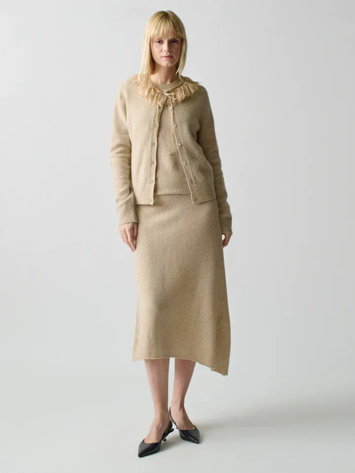 Brushed Wool A-Line Skirt