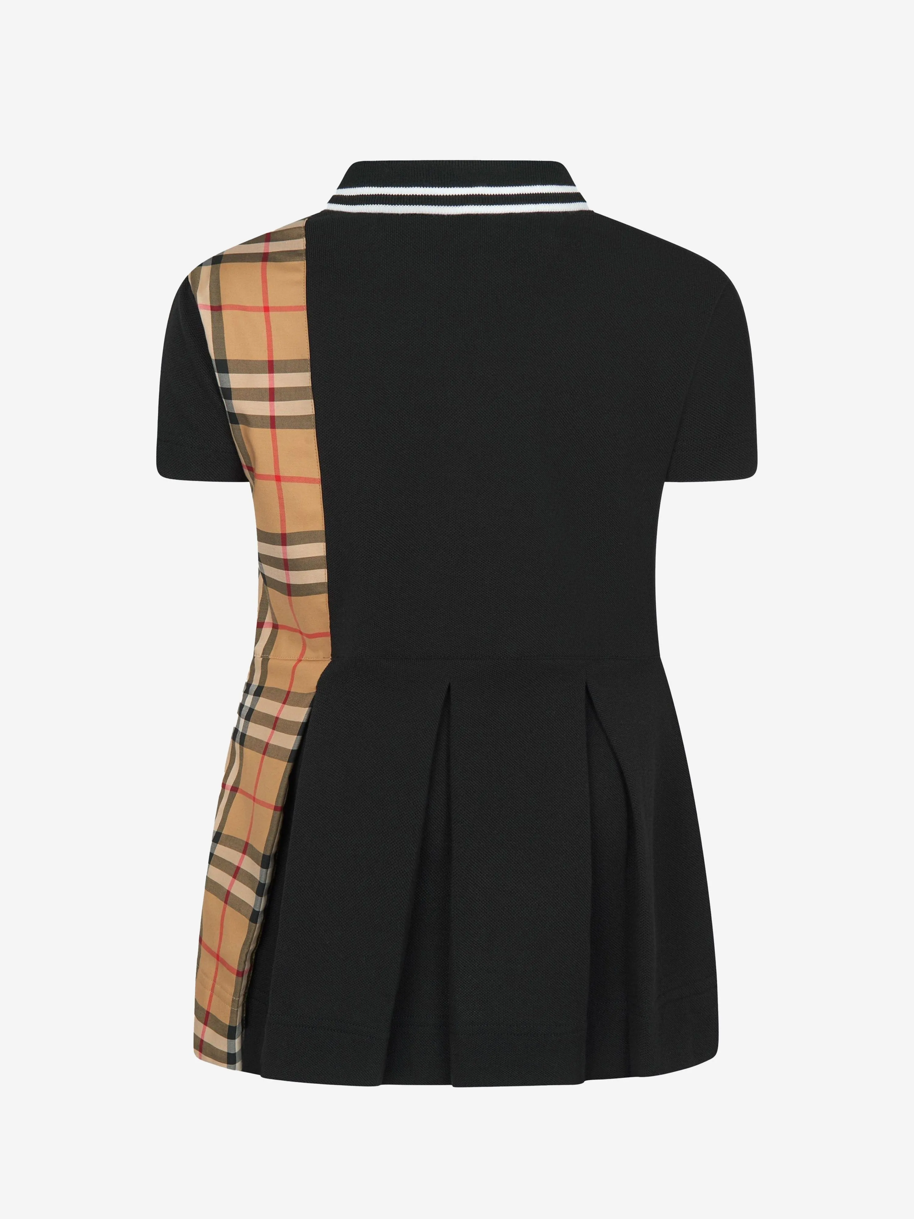 Burberry Girls Cotton Check Trim Polo Dress