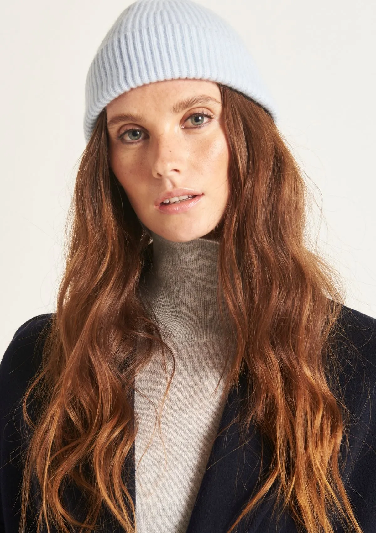 Cashmere Beanie in Whisper Blue