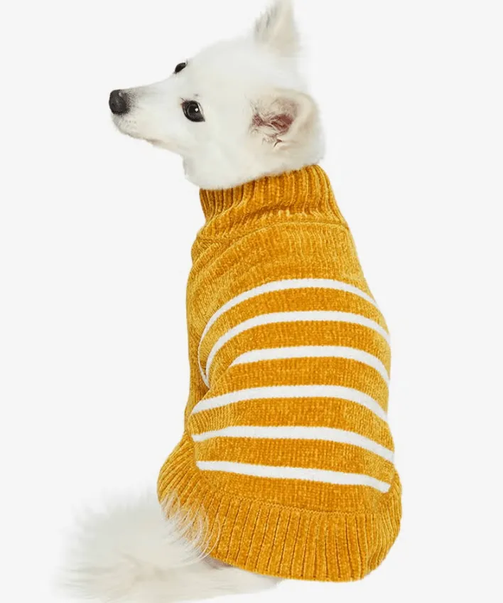 Chenille Classy Striped Sweater in Mustard