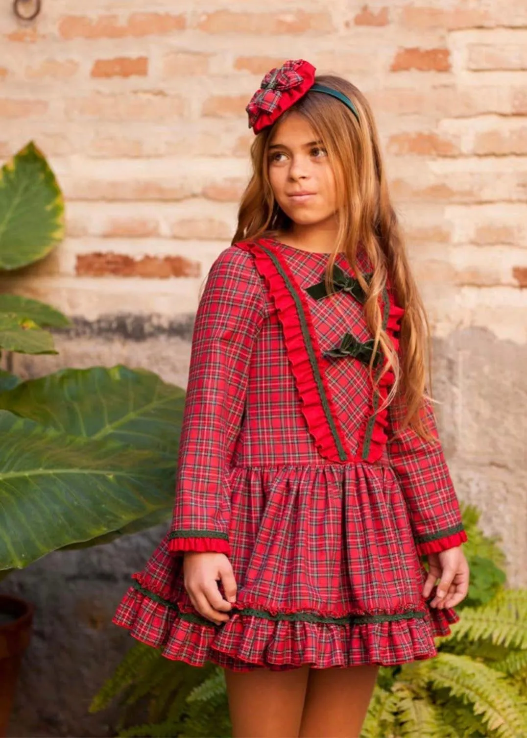 CLEARANCE SALE - Debesos AW23 - Girls Red Tartan Dress