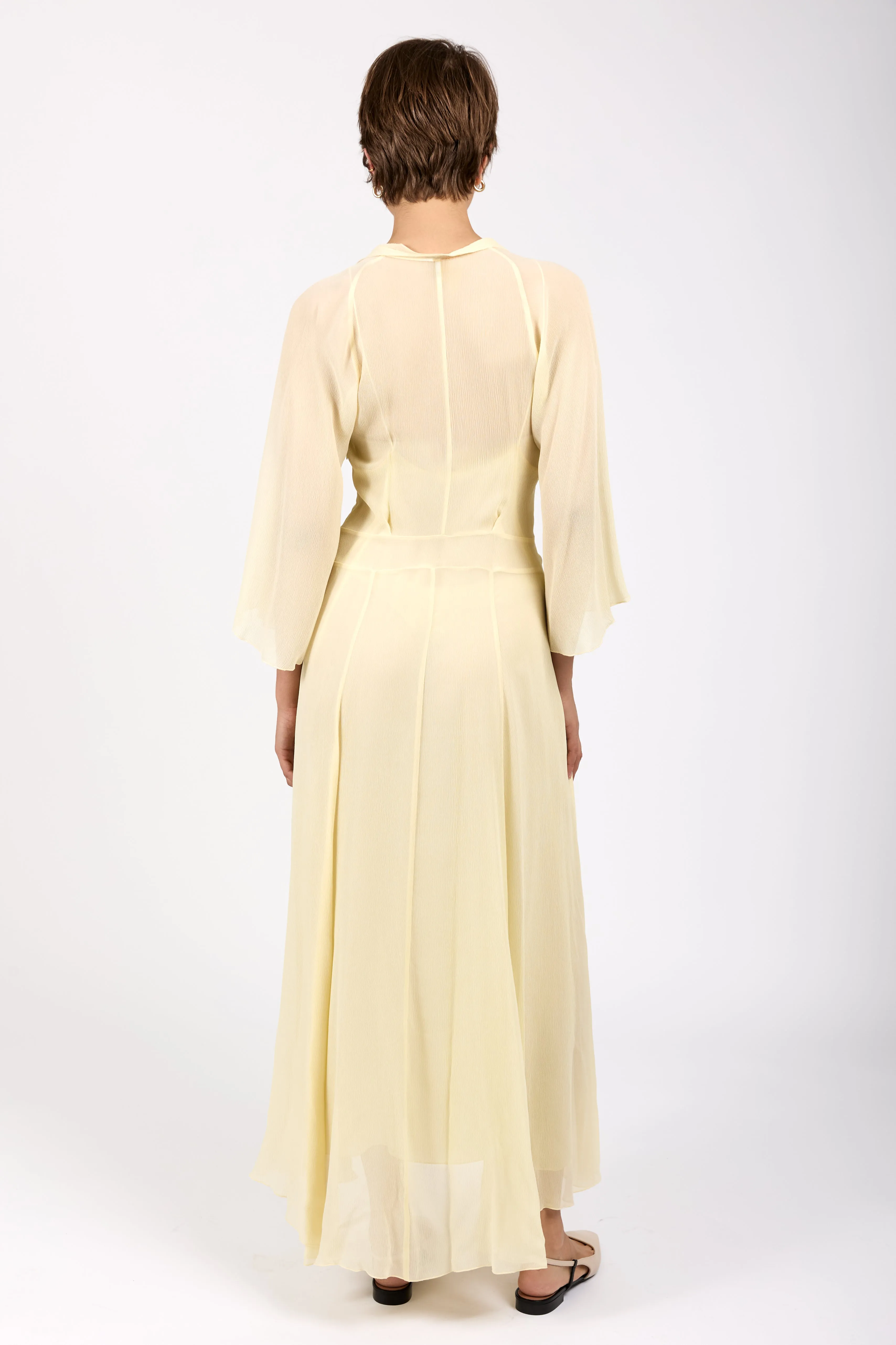 Creponne Silk Dress in Luce