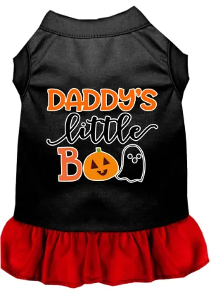 Daddy's Little Boo Screen Print Dog Dress Black With Red Xxxl