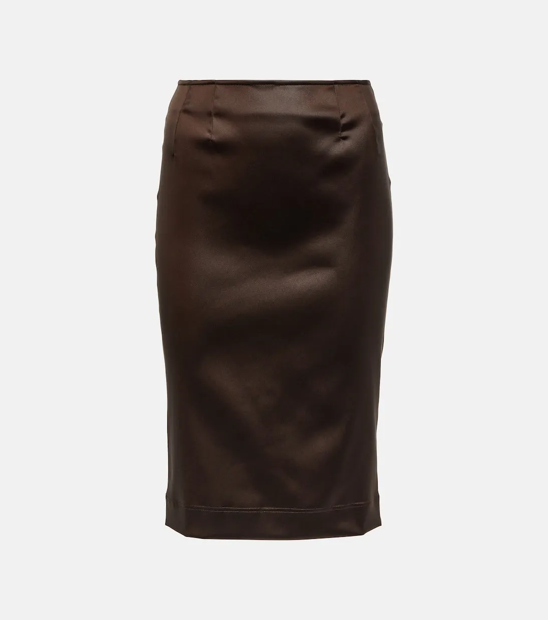 Dolce&Gabbana satin high waist pencil skirt, brown