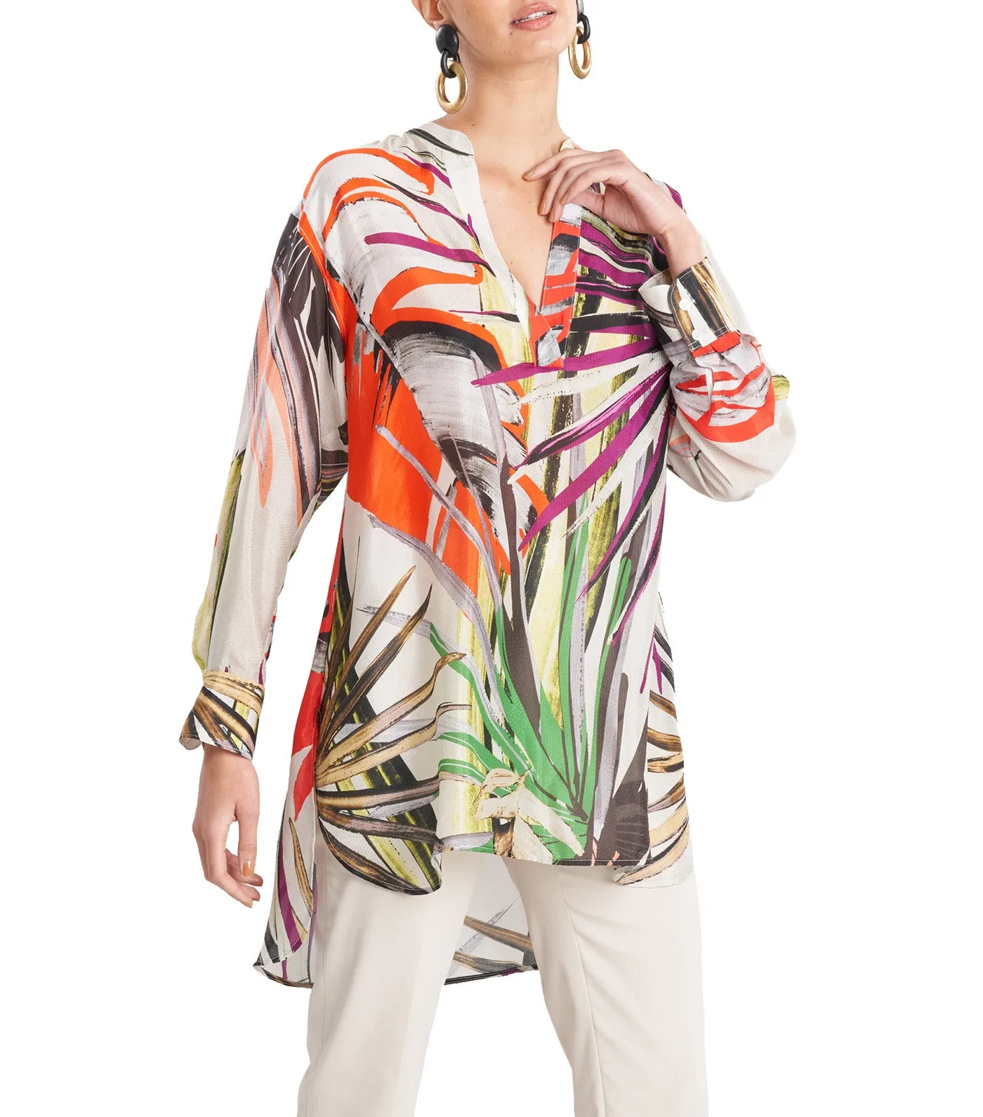 El Nido Obi Silk Oversized Top White Sand