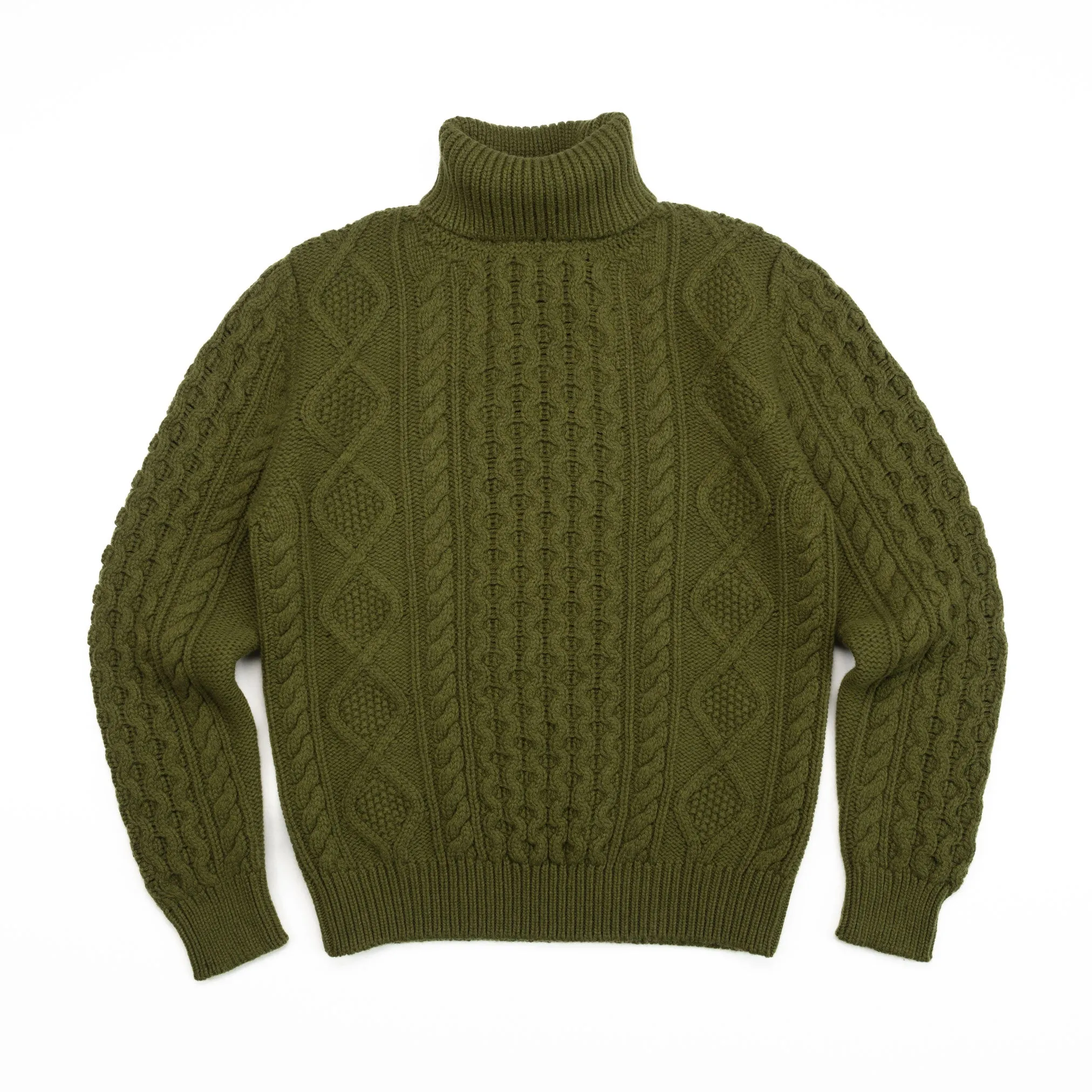 Fisherman Turtleneck in Moss