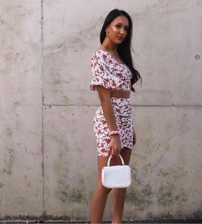 Floral Print Mini Skirt Co-Ord