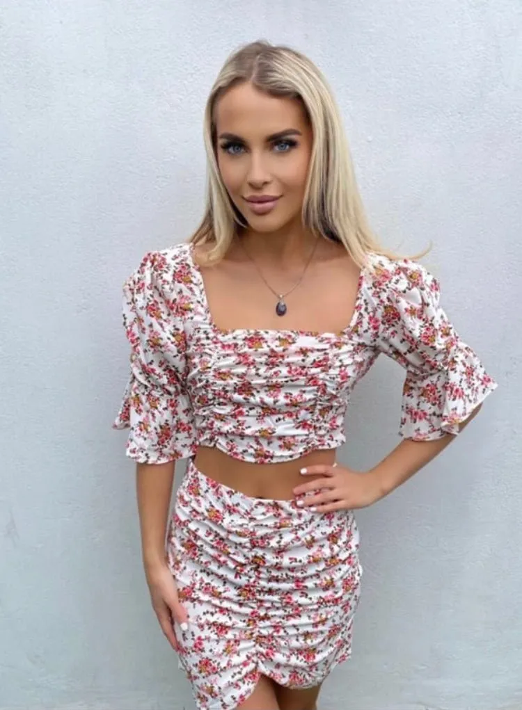 Floral Print Mini Skirt Co-Ord