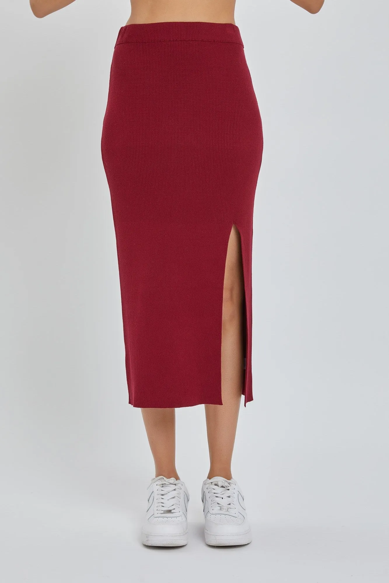 High Slit Midi Skirt