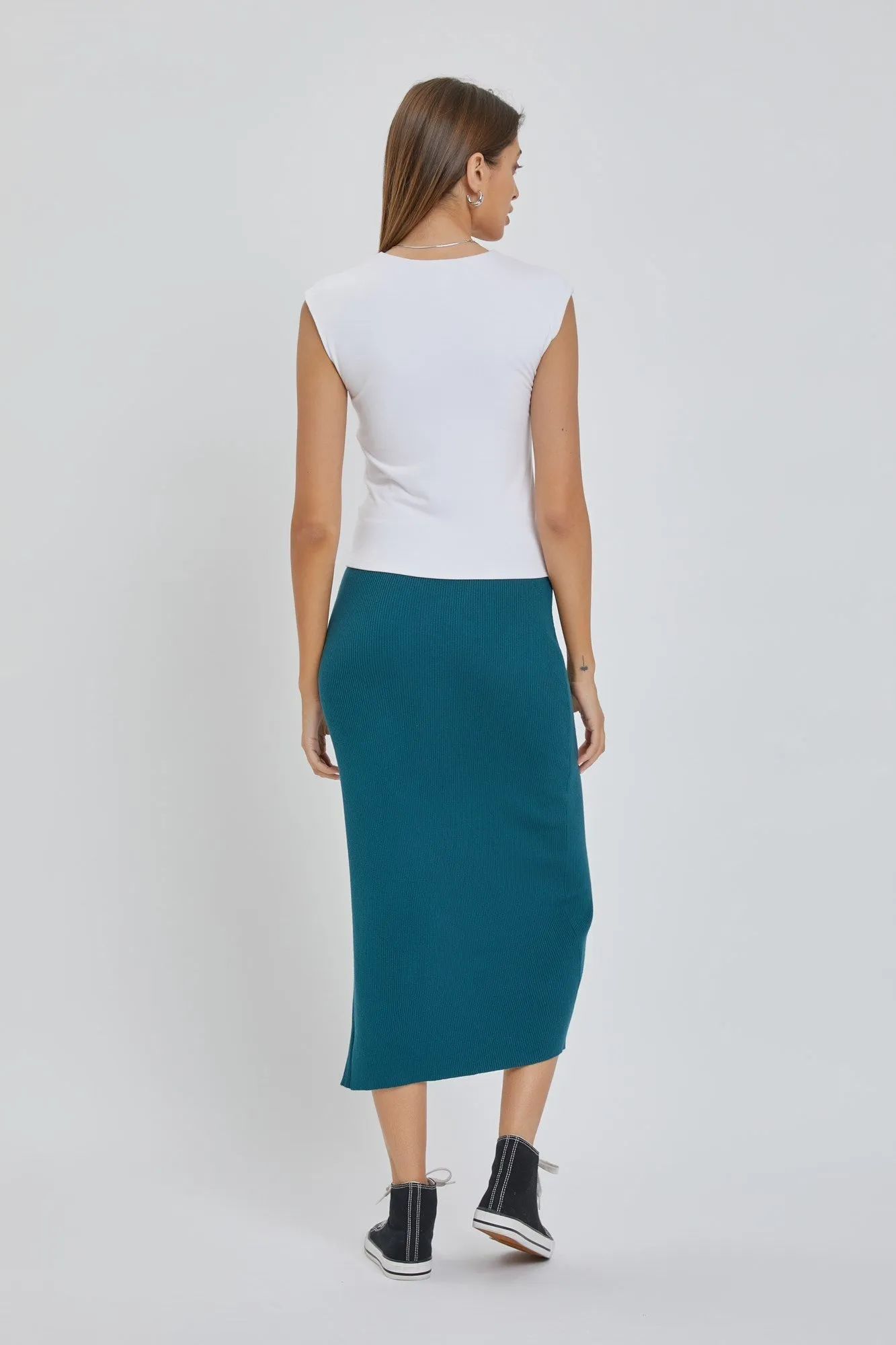 High Slit Midi Skirt