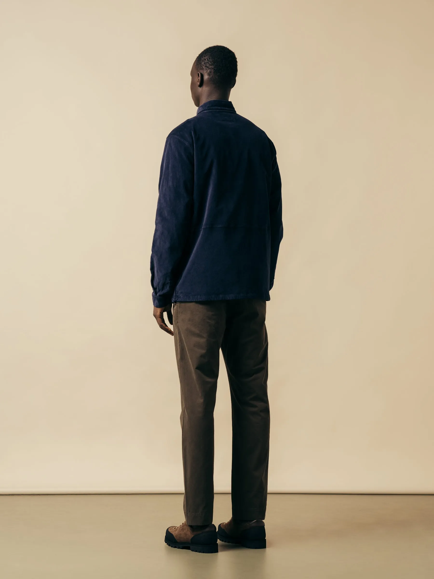 Inverness Trouser In Dark Olive Cotton Twill