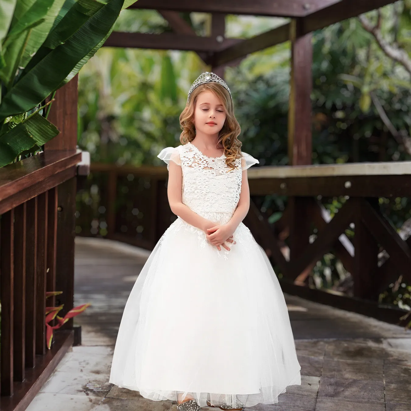 Joan Communion Lace Gown - Dove White