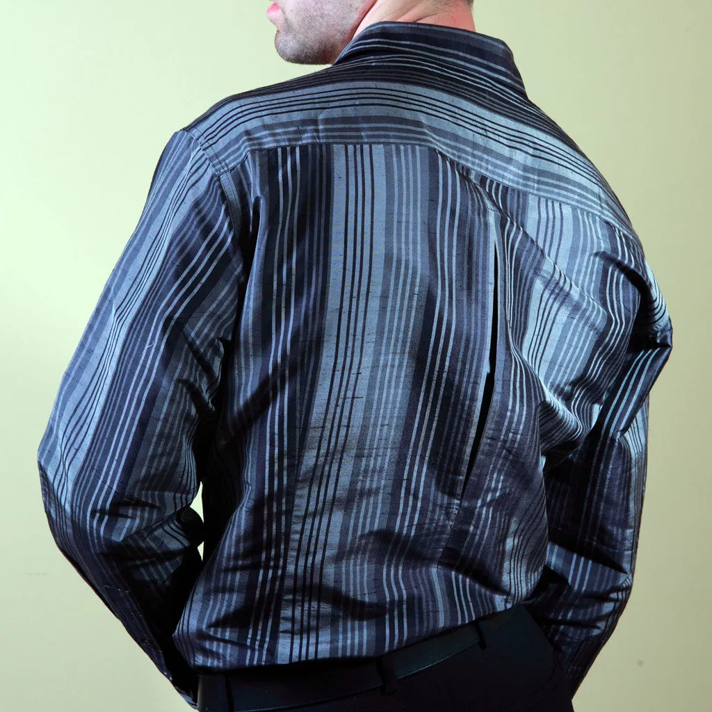 Kala Koyela Black Stripe Silk Shirt