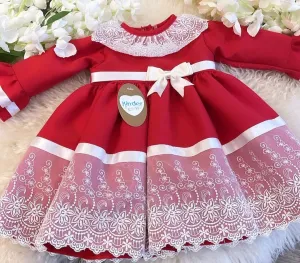 Kinder red lace dress