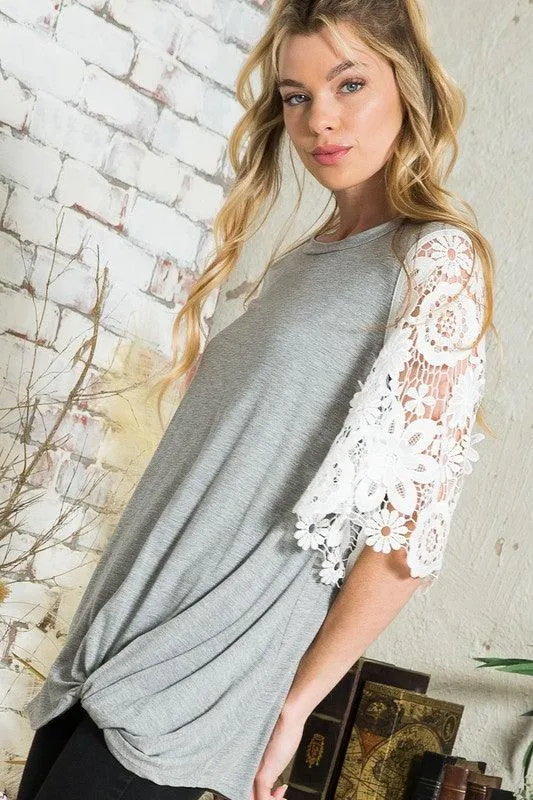 Lace Sleeve Top