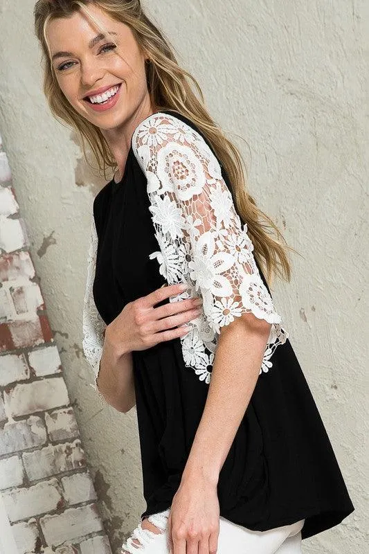 Lace Sleeve Top