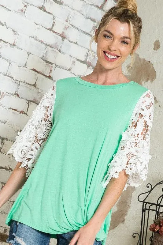 Lace Sleeve Top