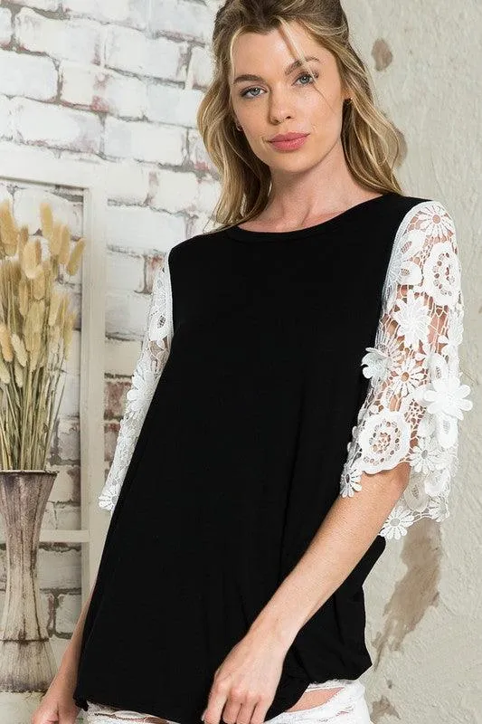 Lace Sleeve Top