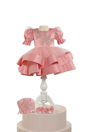 Linda Pink Baby Dress Set