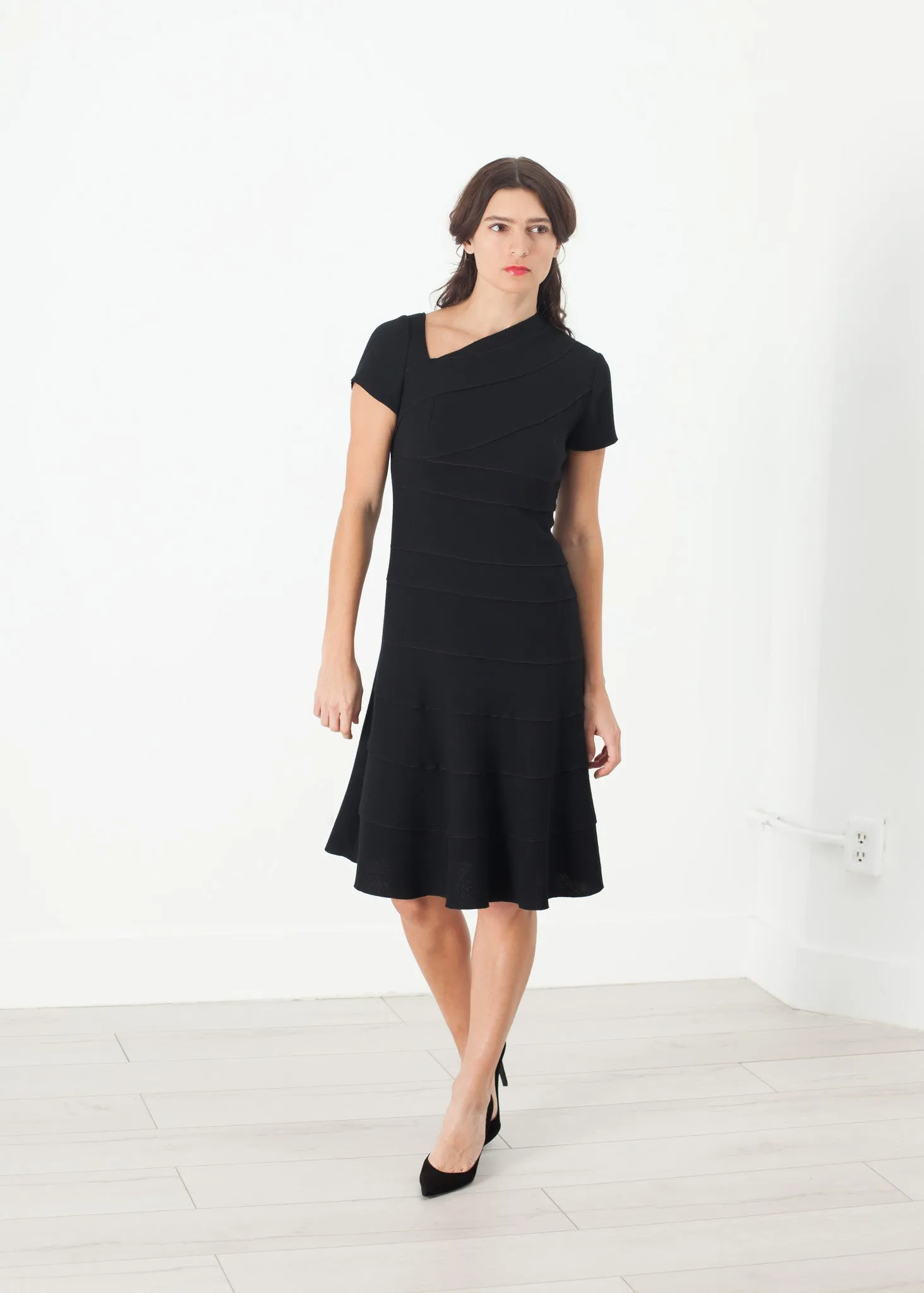 Lined Silhouette Dress in Black