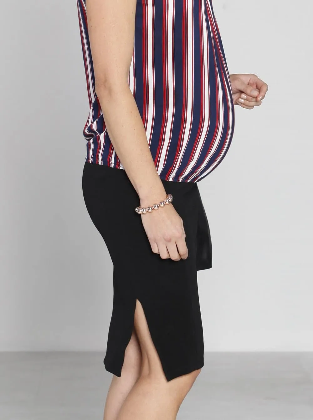 Maternity High Waist Stretchy Pencil Skirt - Black