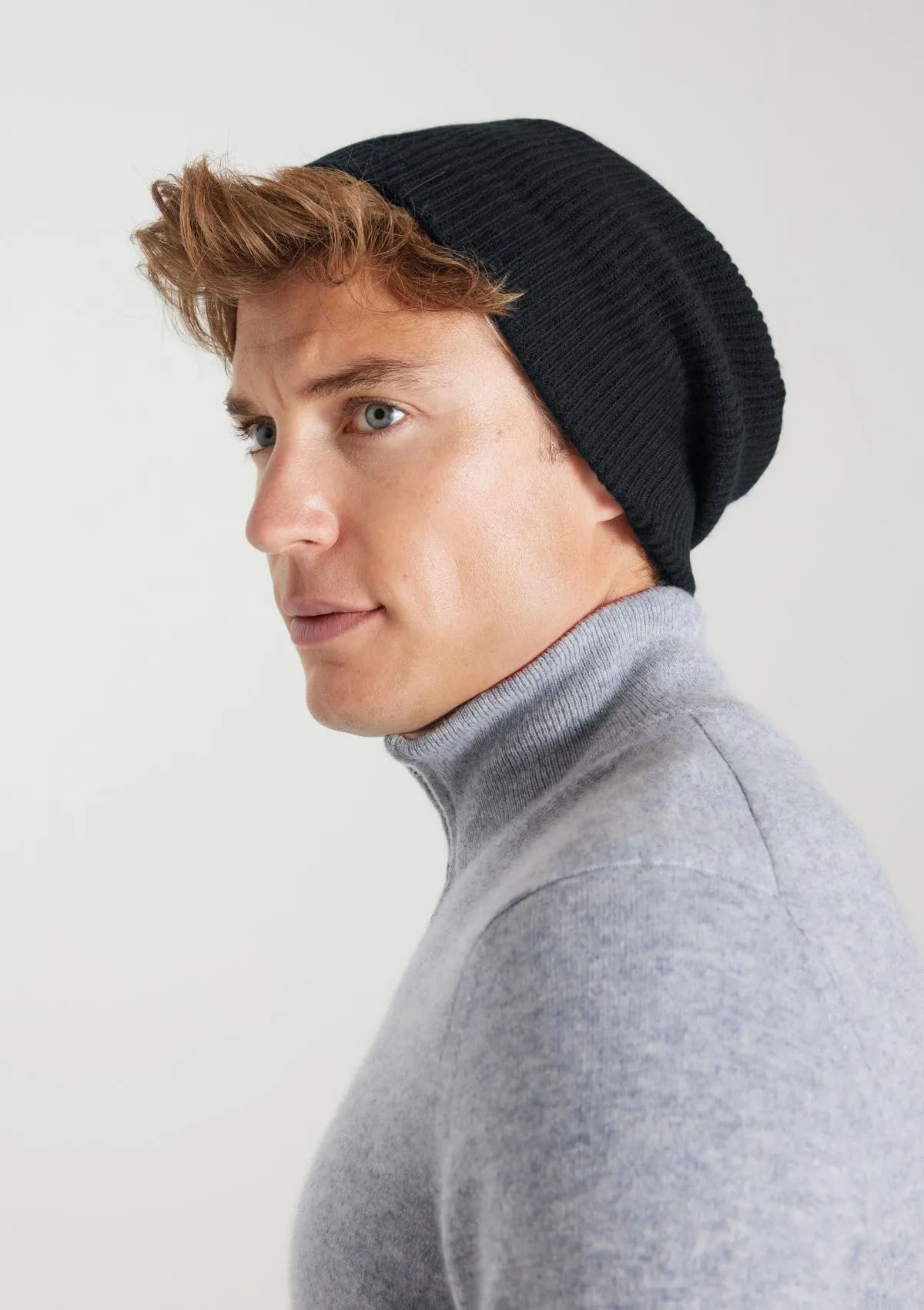 Mens Cashmere Hat in Black