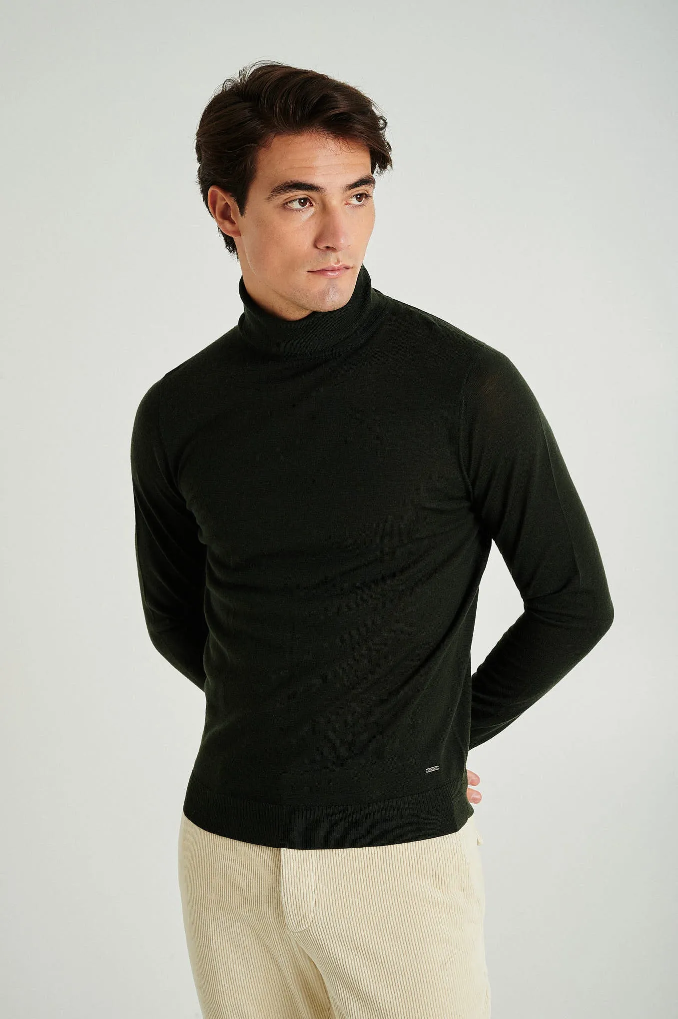 Men's extrafine merino wool turtleneck sweater