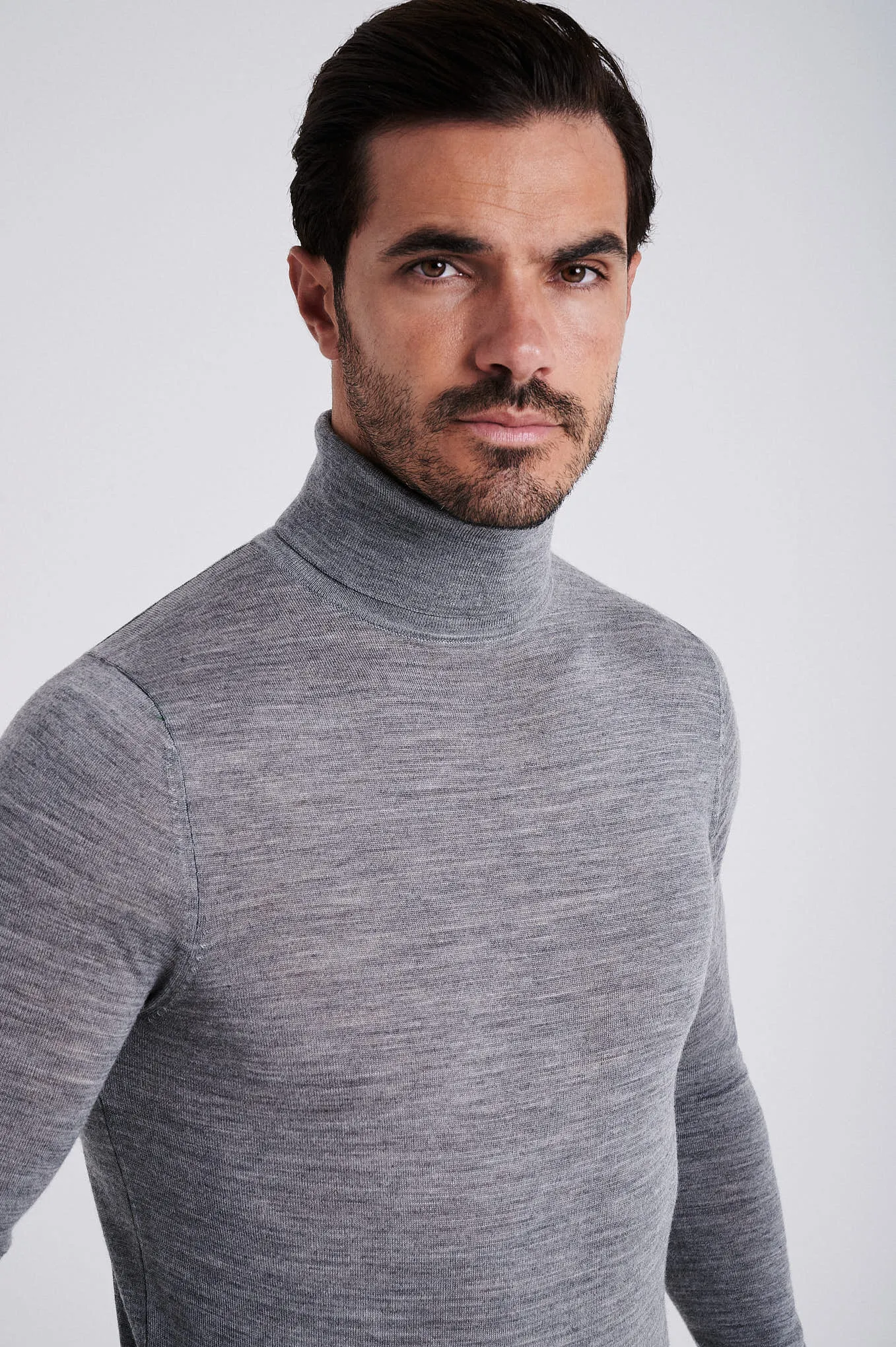 Men's extrafine merino wool turtleneck sweater