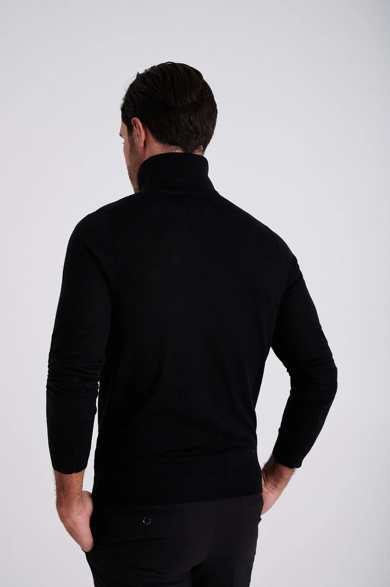 Men's extrafine merino wool turtleneck sweater