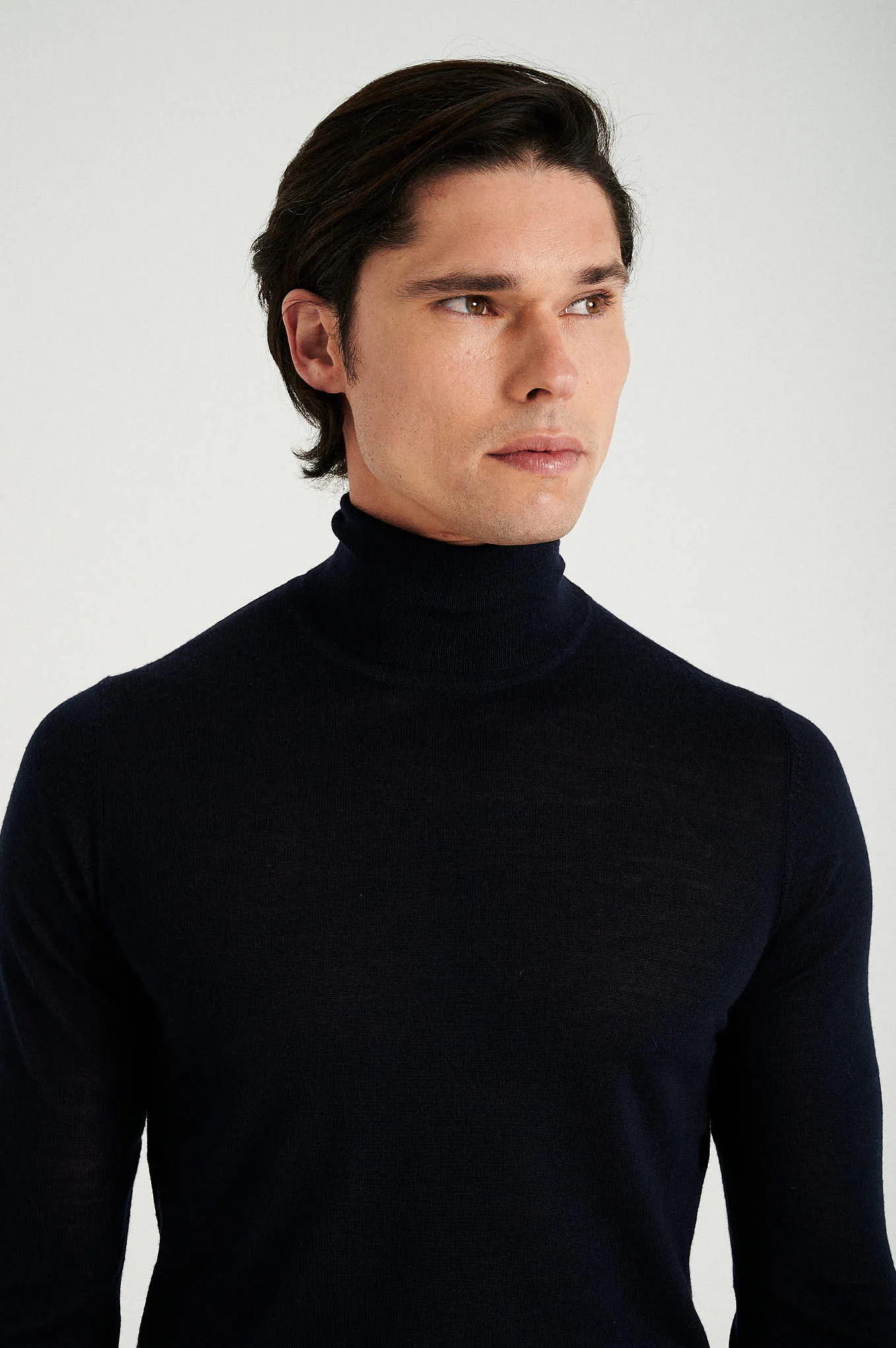 Men's extrafine merino wool turtleneck sweater