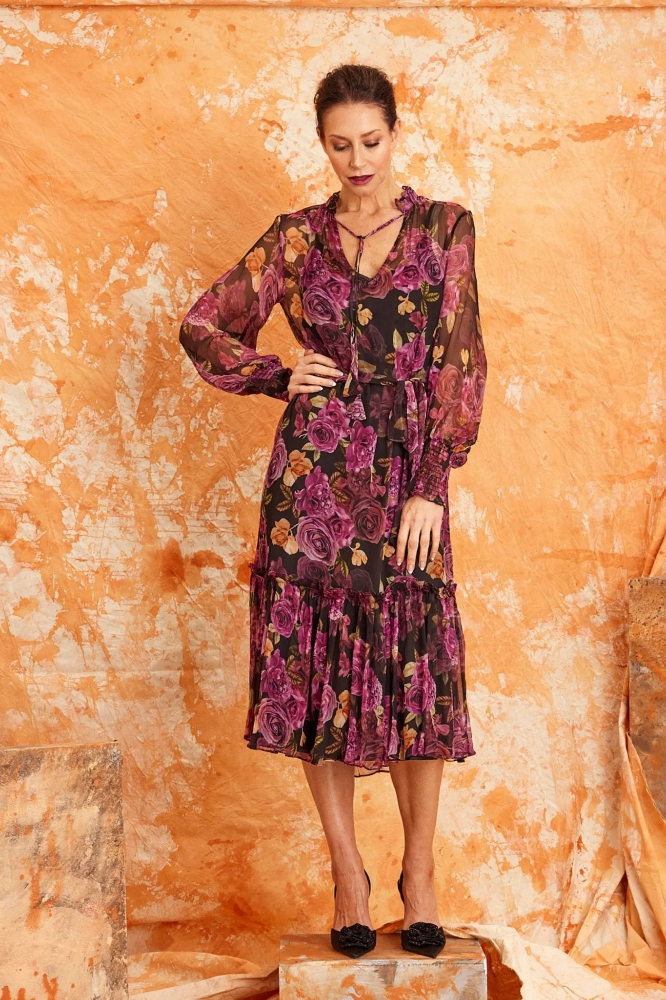 MIA BLACK FLORAL DRESS - 2012PR