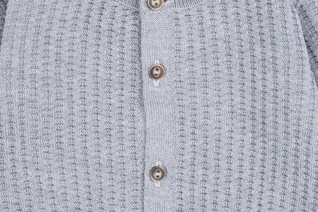 Miles Light Grey Merino Wool Knit Cardigan