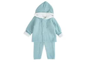 Mint Two-Piece Unisex Hooded Knit Set