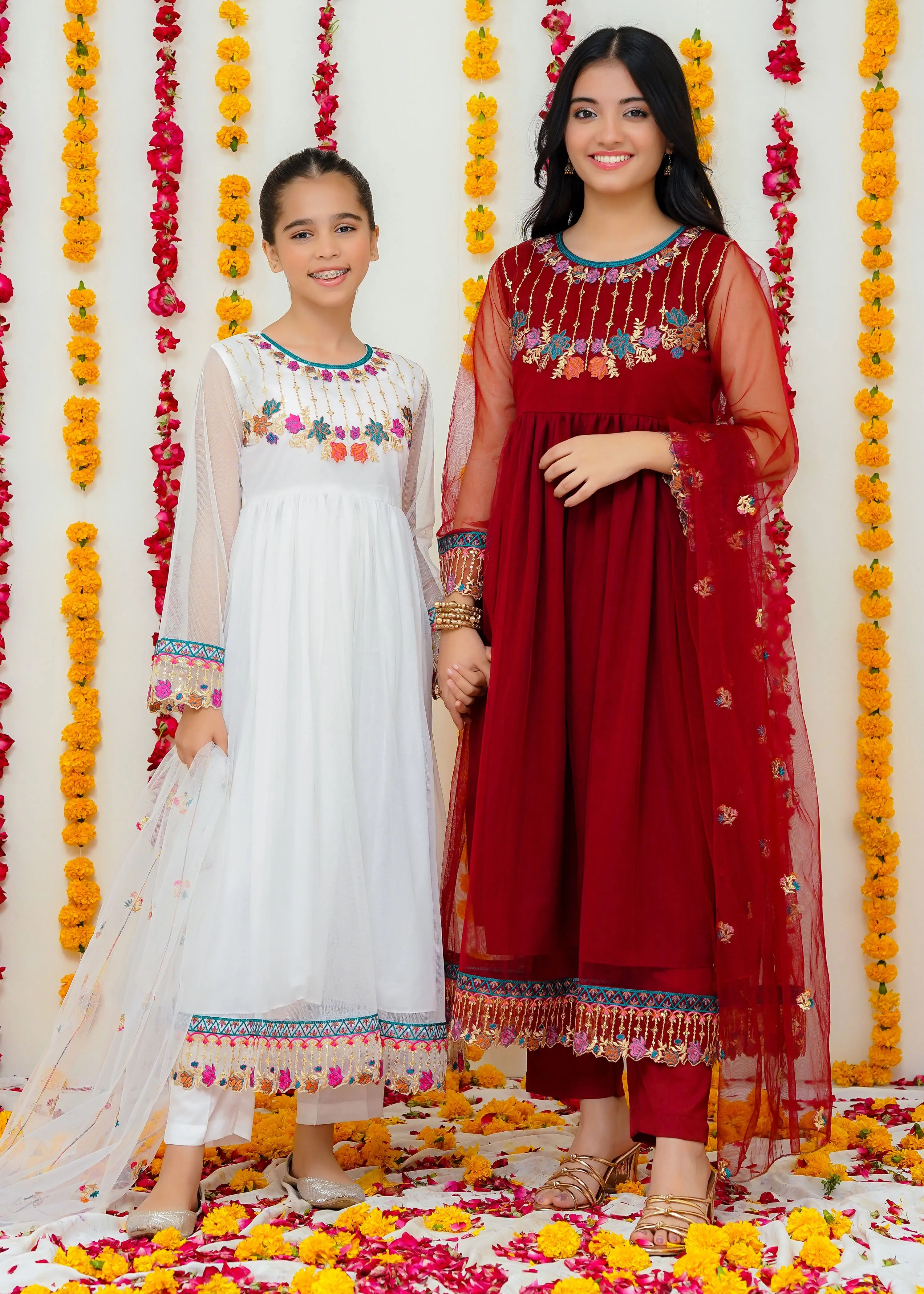 Modest Stitched 3 Piece Kids Formals Collection'2024-Surkhab